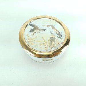 Art of Chokin 24K Gold Edged Keepsake Trinket Jar Original Chokin Collection 4"